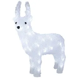 Konstsmide Weihnachtsfigur, Rentier, Höhe: 38 cm, netz, weiß - weiss