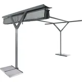 Primaster Raffpavillon Easy 3,6 x 3 m Grau