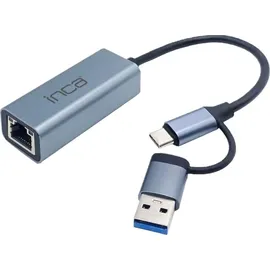 inca IUTP-01TX Ethernet > USB und Typ C Anschluss / Blau