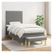 vidaXL Boxspringbett 100 x 200 cm Dunkelgrau