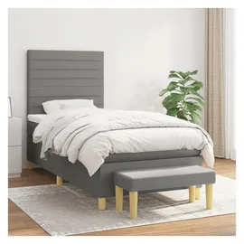 vidaXL Boxspringbett 100 x 200 cm Dunkelgrau