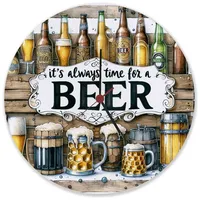Speecheese Bier Wanduhr aus Glas mit Spruch It's Always