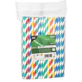 Papstar Shake-Halme, Papier Ø 8 mm, 21 cm farbig sortiert "Stripes"