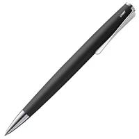 LAMY studio Premium Kugelschreiber 267 aus Edelstahl in schwarz mattem Lack-Finish, propellerförmige Clip-Drehmechanik, Inkl. LAMY Großraummine M 16 schwarz M