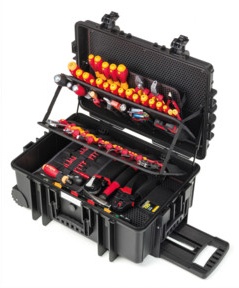 Wiha Werkzeug Set Elektriker Competence XXL II mit integriertem Fahrgestell, 115-tlg. in Koffer