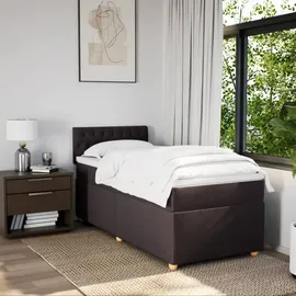 vidaXL Boxspringbett 90 x 200 cm Dunkelbraun
