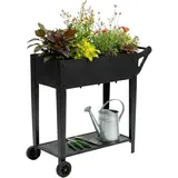 Relaxdays Hochbeet 80 x 85 x 50 cm Schwarz