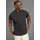 Bruno Banani T-Shirt BRUNO BANANI, Herren, Gr. 3XL (64/66), grau (dunkel grau), Single Jersey, Obermaterial: 100% Baumwolle, meliert, slim fit hüftlang, Rundhals, gerader Abschluss, Shirts T-Shirt, Mit Doppelkragen und Zierbrusttasche