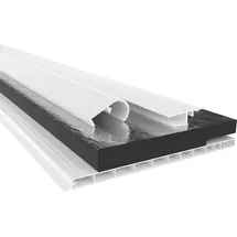 HEXIM PVC Rollladenkastendeckel Komplettset, Rollladenkastendeckel, Aufnahmeprofil & Rollladentraverse, Länge: 1000 - Breite: - 320mm,...