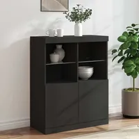 VidaXL Sideboard mit LED-Leuchten Schwarz 81x37x100 cm - Schwarz