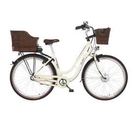 Fischer-Fahrrad Cita ER 1804 28 Zoll RH 48 cm Damen elfenbein glänzend inkl. Korb