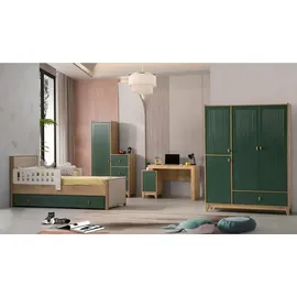JV Möbel Kinderzimmer Set Besteht aus Bett+2х Kleiderschrank+Schreibtisch 4tlg.