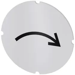 Siemens 3SU19000AB710QT0 Einlegeschild für Leuchtdrucktaster, rund, milchig, Symbol: Drehbewegung rechts  - 10 Stück