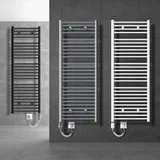 ECD Germany Badheizkörper 500 x 800 mm 300 W grau gebogen