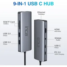 inca ITPC-10TX USB-C 9-in-1 + Grau