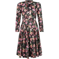 H&R London - Rockabilly Kleid knielang - XS bis 4XL - für Damen - Größe L - multicolor - L