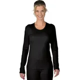TRIGEMA Longsleeve TRIGEMA "TRIGEMA Sportshirt aus Merinowolle", Damen, Gr. XL, schwarz, 80% Wolle (Merinowolle), 20% Polyamid, Shirts