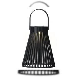 Lumineo Laterne Kunststoff 14x18 cm Solar LED schwarz