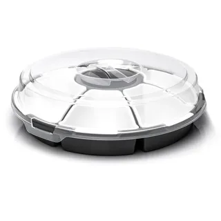 BigDean Snackschale Servierplatte Servierschalen Set mit Deckel Snackteller Servierschale Ø 32cm - Servierset mit 6 herausnehmbaren Schalen - Tapas Schalen Set Snacktray Antipasti Teller