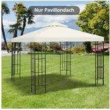 furnicato Pavillon-Ersatzdach Pavillon Ersatzdach 3x3 m Cremeweiß aus Polyester, 300 x 300 cm, Witterungsbeständige Zeltplane mit Belüftung und Wasserabflusslöchern weiß