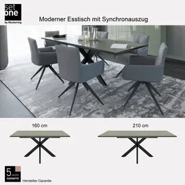 Set One by Musterring Reno 160 x 77 x 90 cm Glas Olivgrün/Schwarz