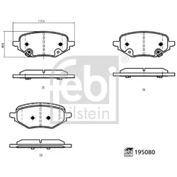 FEBI BILSTEIN Bremsbelagsatz, Scheibenbremse hinten rechts links  für MG 10634449 195080
