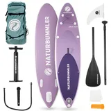 Naturbummler SUP-Board CO2 Neutral 330 x 81 x 15 cm Stand Up Paddle Deutsche Brand, Stand Up Paddling-Board, (Set, 1 tlg., mit Paddel, Pumpe und Transportrucksack), für Anfänger & Fortgeschrittene – SUP Board Komplett Set lila