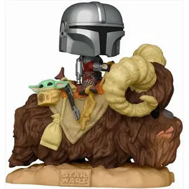 Funko Pop! The Mandalorian - Mando On Bantha mit Grogu (The Child Baby Yoda) - Vinyl-Sammelfigur - Geschenkidee - Offizielle Handelswaren - Spielzeug Für Kinder und Erwachsene