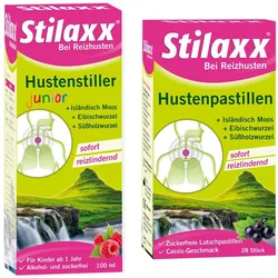 Stilaxx Hustenstiller Junior (100 ml) & Hustenpastillen (28 stk)