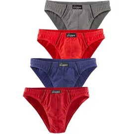 LE JOGGER Slip LE JOGGER "Minislip", Herren, Gr. 3, 4 Stk., bunt, Jersey, Obermaterial: 95% Baumwolle, 5% Elasthan, unifarben, körpernah, Unterhosen Slip, knappe Form, schöne Farben mit kontrastfarbenen Pipings