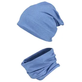 TupTam Jungen Beanie Mütze und Schlauchschal 2er Set, Farbe: Jeans, Hat Size: 54 - 54