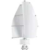 banborba 500W Vertikale Windgenerator, 12V Dreiphasiger Windrad Windturbine, 2-Klinge Vertikale Windkraftanlage mit Steuergerät, Geeignet für Boote, Pavillons, Hütten oder mobile Häuser (Weiß/12V)