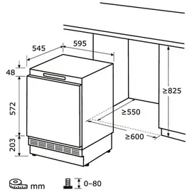 Exquisit UKS140-V-FE-010E Einbaukühlschrank (138 l, 823 mm hoch)