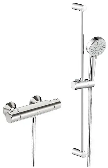Brausethermostat-Set Hansabasic, Brausestange 700 mm, Handbrause u. Brauseschlauch - 55150131