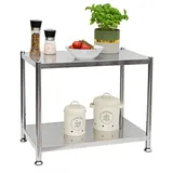 shelfr Edelstahl Schwerlastregal bis 60 kg auf 2 Ebenen 61 x 36 x 50 cm