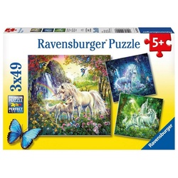 Ravensburger Puzzle Schöne Einhörner. Puzzle 3 X 49 Teile, 49 Puzzleteile