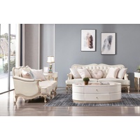 JVmoebel Sofa Klassische Chesterfield Couch 3+2 Sitzer Sofa Couchen Möbel, Made in Europe weiß
