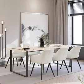 Tectake Marilyn 6 St. Samt creme/schwarz