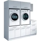 laundreezy Mehrzweckschrank-Set 186 x 200 x 68 cm Weiß
