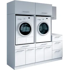 laundreezy Mehrzweckschrank-Set 186 x 200 x 68 cm Weiß