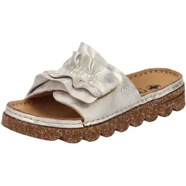 Rieker Pantolette, Sommerschuh, Strandschuh, Hausschuh mit modischer Plateausohle, Gr. 37, hellbeige, , 74185719-37