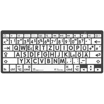 LogicKeyboard MAC Bluetooth Großdruck-Tastatur Schwarz auf Weiß, Mini-Layout