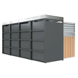 stilvora Mülltonnenbox mit integriertem Pflanzbereich 4 m grau