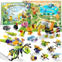Luxuskollektion Adventskalender 2024 für Kinder Tierblock Spielzeug Geschenkbox Jungen