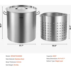 Vevor Kochtopf 28,5 l