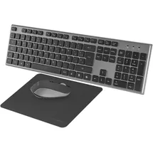 Tacens Zenith, 3-in-1 Kabelloses Combo mit DualLink 2.4 GHz Technologie, Full-Size Komplett mit SmartKey Copilot AI, Optische Maus 3200 DPI, Nanotextil-Mauspad, Spanische Sprache, Schwarz