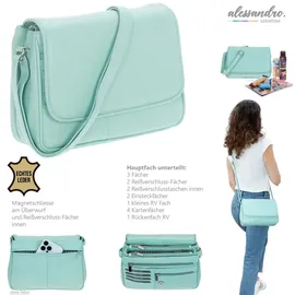 Alessandro Salvatore Florenz 12975 Schultertasche Leder Mint Green