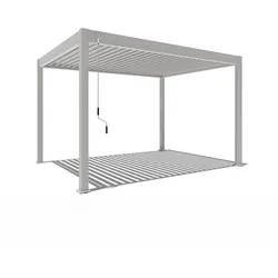 Weide Classic | Pergola Aluminium freistehend | 3 x 4 M | Lamellendach Ivory Sand