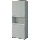 PLACES OF STYLE Aktenschrank »Imperia«, Hochglanzoptik mit eleganter Chromumrahmung - Made in Italy grau
