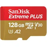 SanDisk Extreme Plus microSDXC UHS-III + SD-Adapter 128 GB